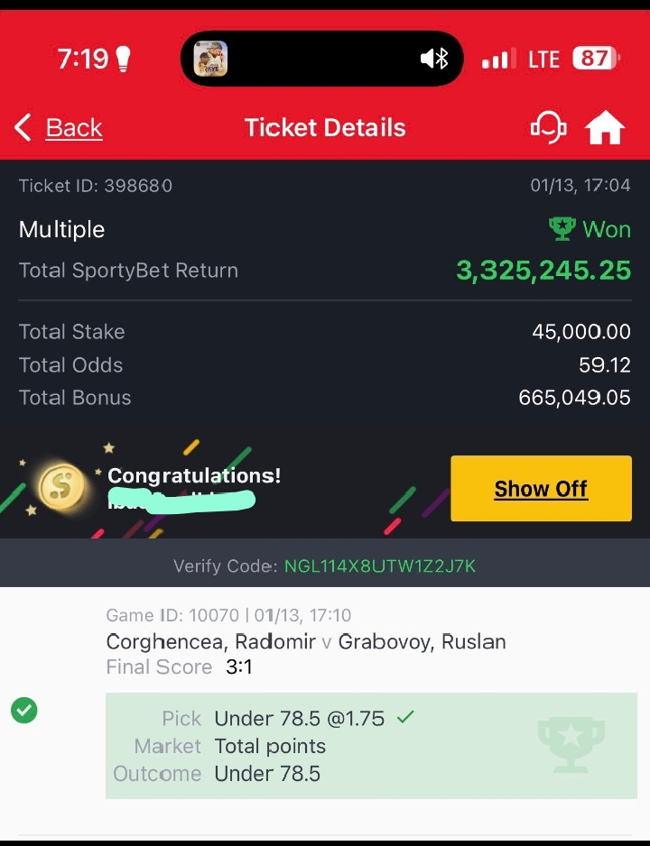  5 odds winning ticket