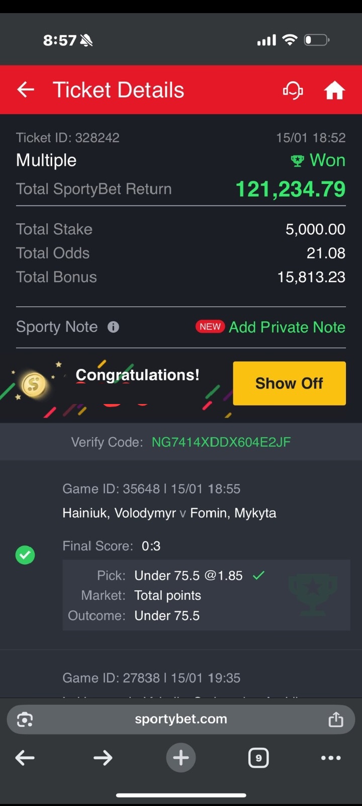  5 odds winning ticket