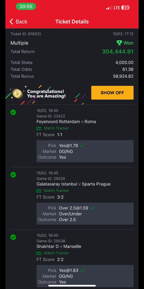  5 odds winning ticket