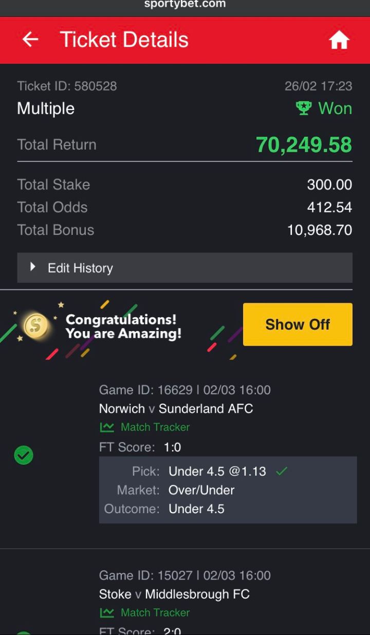  5 odds winning ticket