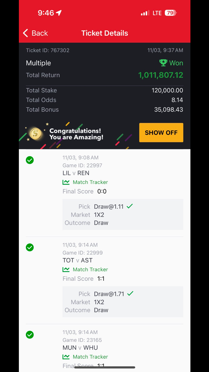  5 odds winning ticket