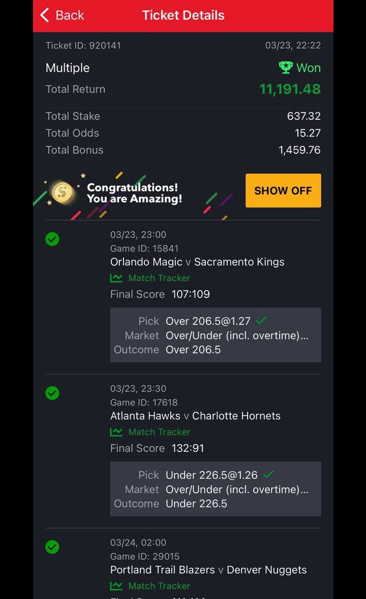  5 odds winning ticket