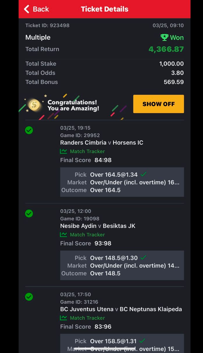  5 odds winning ticket