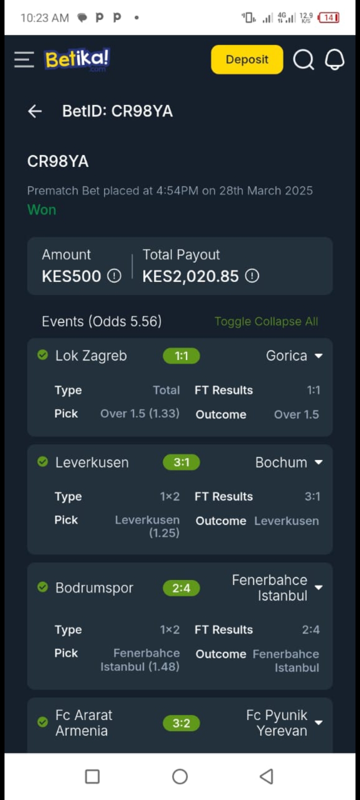  5 odds winning ticket