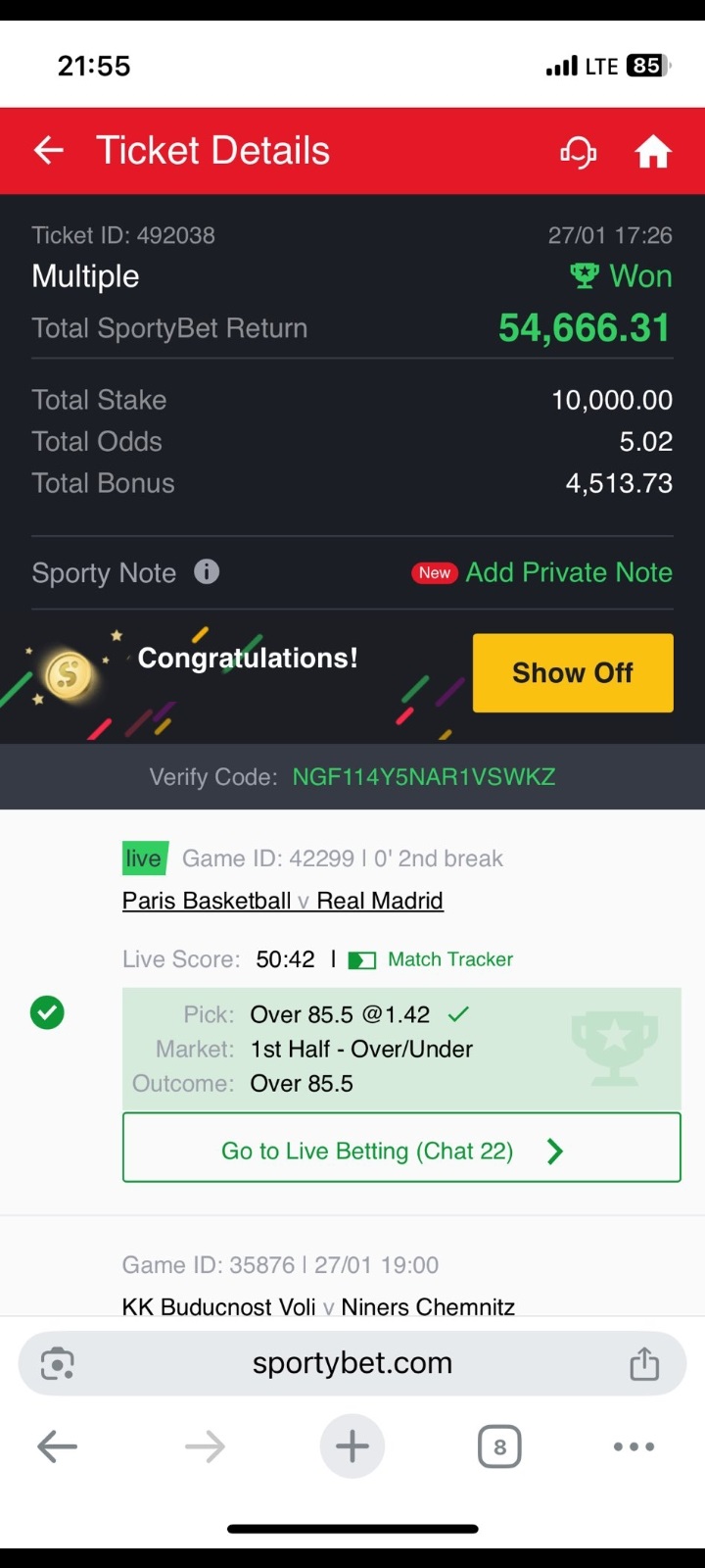  5 odds winning ticket