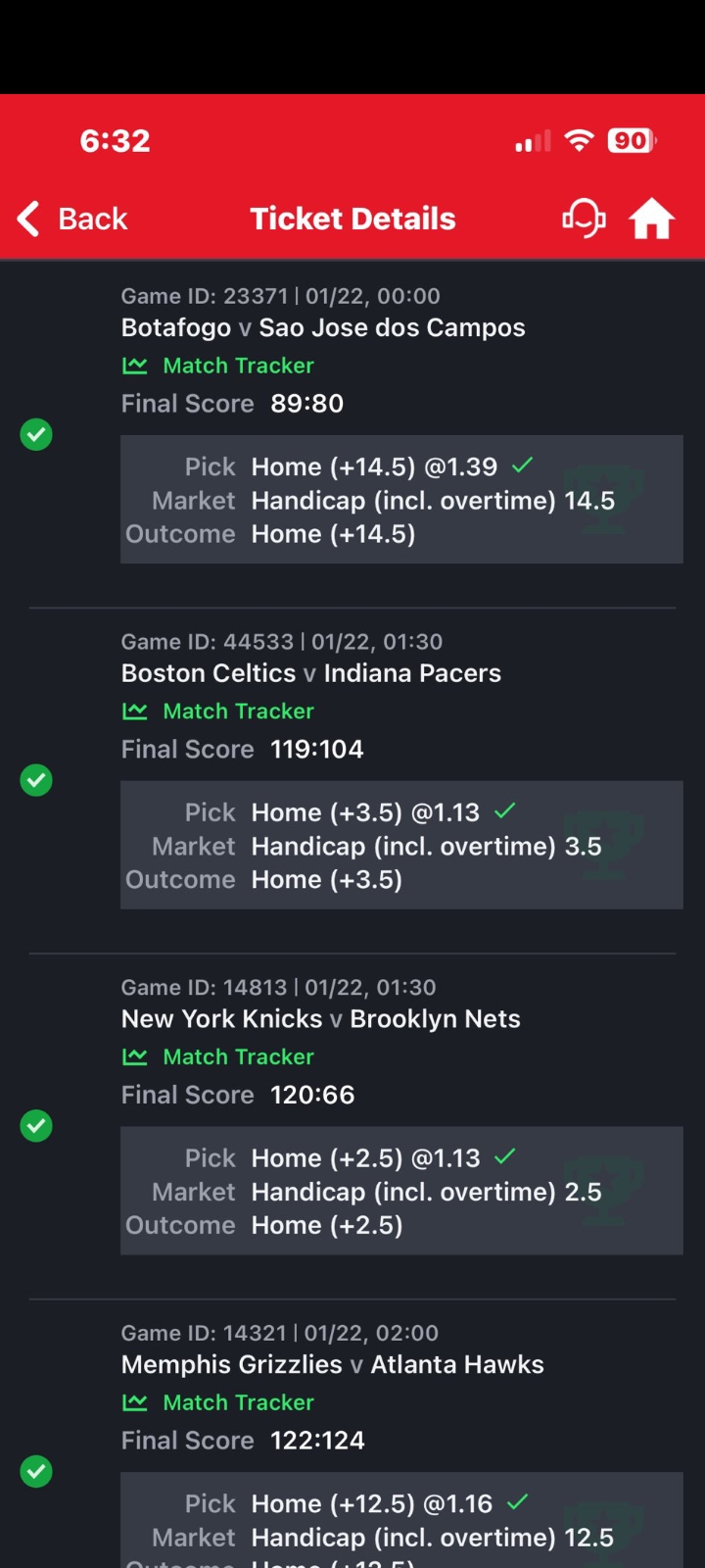  5 odds winning ticket